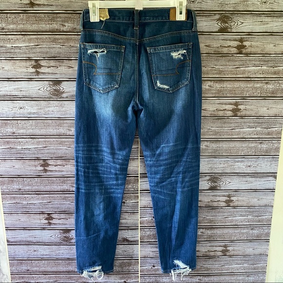 American Eagle Vintage Hi-Rise Button-Fly Distressed Jeans Size 2 Reg - Picture 2 of 12